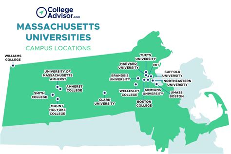 A map of Boston colleges